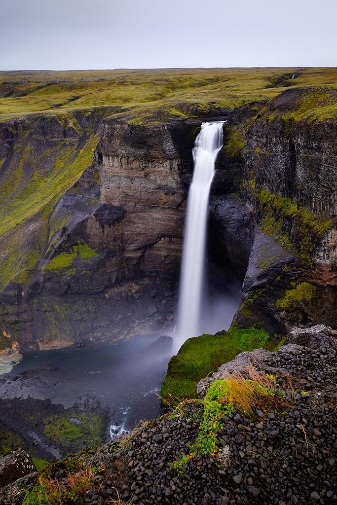 Haifoss is the second highest waterfall in İceland